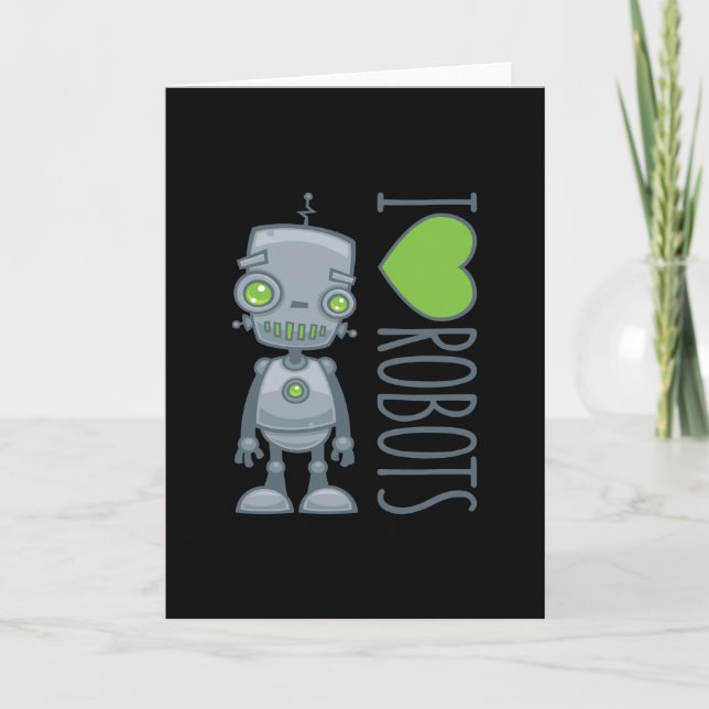 I Liebe Roboter Karte (Vorderseite)