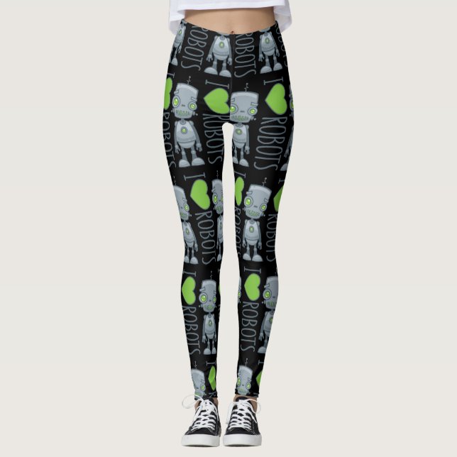 I Liebe Roboter Leggings (Vorderseite)