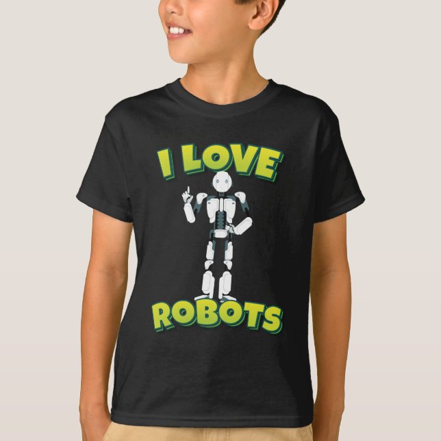I Liebe Roboter T-Shirt (Vorderseite)