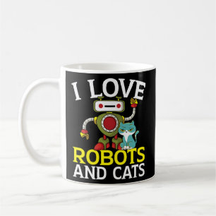 I Liebe Roboter und Katzen Robotik Ingenieur Kitty Kaffeetasse
