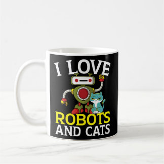 I Liebe Roboter und Katzen Robotik Ingenieur Kitty Kaffeetasse