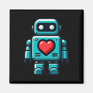 I Liebe Robots Happy Valentine Apparel Magnet