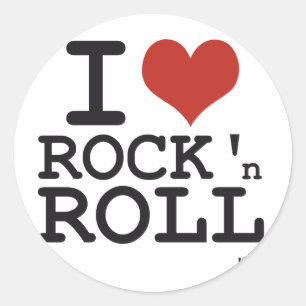 I Liebe Rock and Roll Runder Aufkleber
