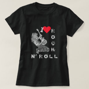 I Liebe Rock and Roll T - Shirt Rock Guitar Player