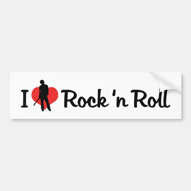 I Liebe Rock 'n Roll Autoaufkleber (Vorne)