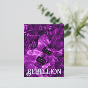 I Liebe Rock 'N Roll Electric Gitarre Personalisie Postkarte