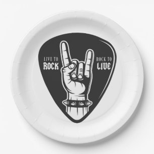 I Liebe Rock Pappteller