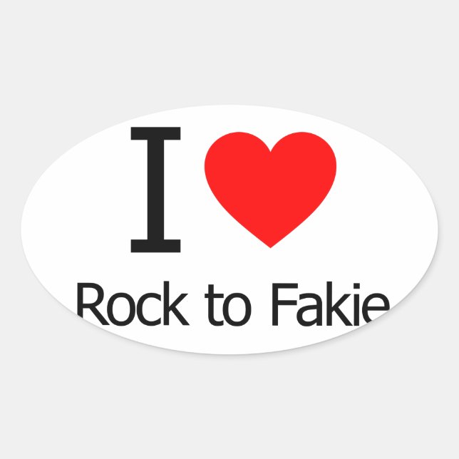 I Liebe Rock to Fakie Ovaler Aufkleber (Vorderseite)