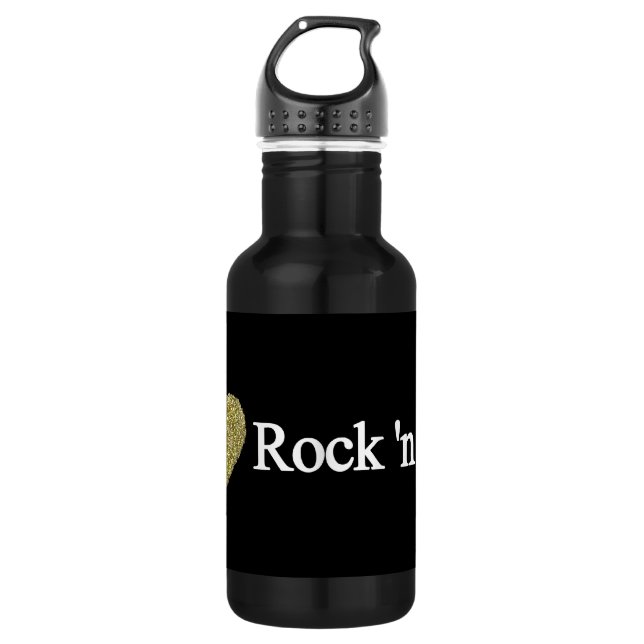 I Liebe Rock Trinkflasche (Vorderseite)