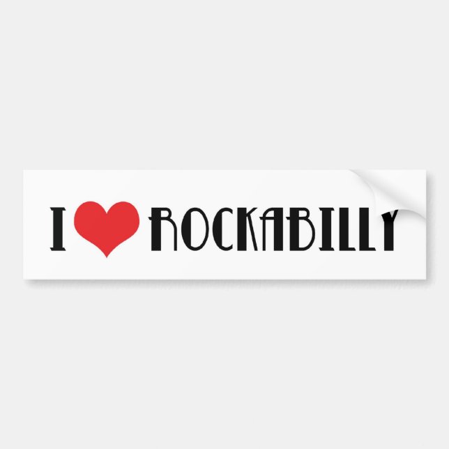 I Liebe Rockabilly Autoaufkleber (Vorne)
