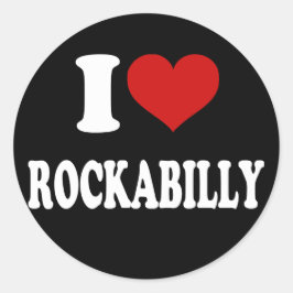 I Liebe Rockabilly Runder Aufkleber