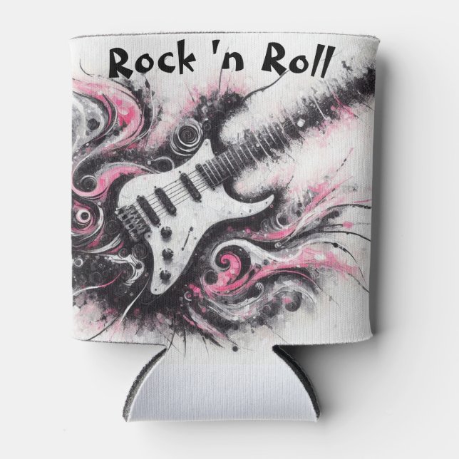 I Liebe Rock'n'Roll Electric Guitar Painting Dosenkühler (Vorderseite)