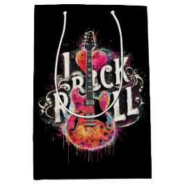 I Liebe Rock'n'Roll Electric Guitar Painting Mittlere Geschenktüte