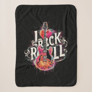 I Liebe Rock'n'Roll Electric Guitar Painting Sherpadecke