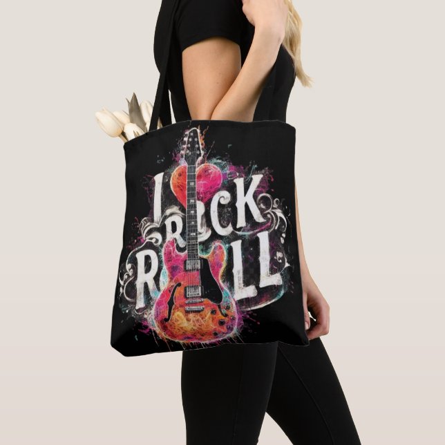 I Liebe Rock'n'Roll Electric Guitar Painting Tasche (Von Nahem)