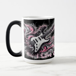 I Liebe Rock'n'Roll Electric Guitar Painting Verwandlungstasse