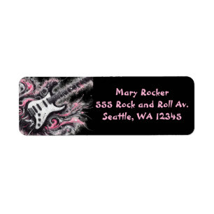 I Liebe Rock'n'Roll Electric Guitar Pink Black