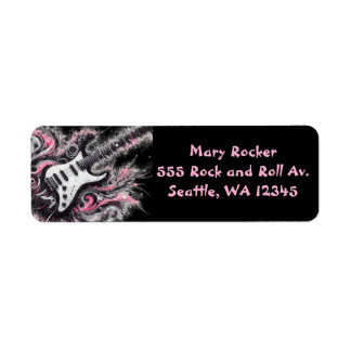 I Liebe Rock'n'Roll Electric Guitar Pink Black