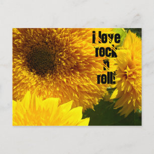 I Liebe Rock'n'Roll Postkarten Sonnenblume hell