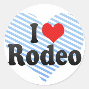 I Liebe-Rodeo Runder Aufkleber