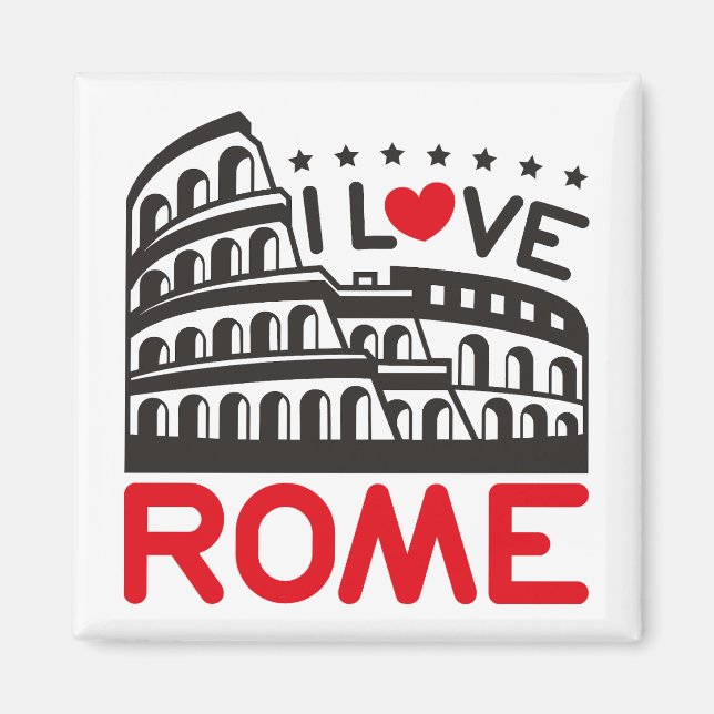 I Liebe Rom Italien Kolosseum Magnet (Vorne)