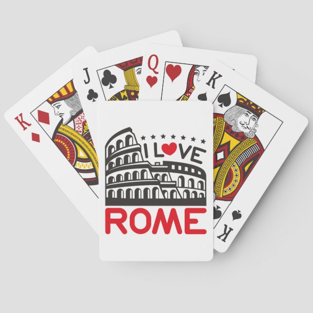 I Liebe Rom Italien Kolosseum Spielkarten (Rückseite)