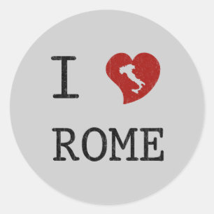 I Liebe Rom Runder Aufkleber