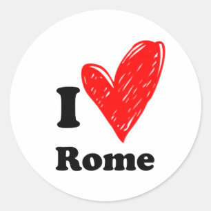 I Liebe Rom Runder Aufkleber