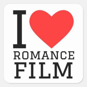 I Liebe Romance Film Quadratischer Aufkleber