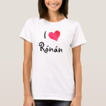 I Liebe Ronan T-Shirt<br><div class="desc">Ich Liebe Ronan Herzdesign. Niedliche Geburtstag Geschenkideen.</div>