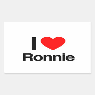 i Liebe ronnie Rechteckiger Aufkleber