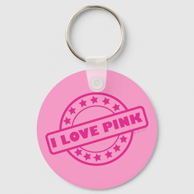 I Liebe Rosa Schlüsselanhänger (Vorderseite)