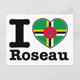 I Liebe Roseau Postkarte