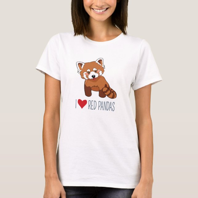 I Liebe-rote Pandas - niedlicher roter Panda T-Shirt (Vorderseite)