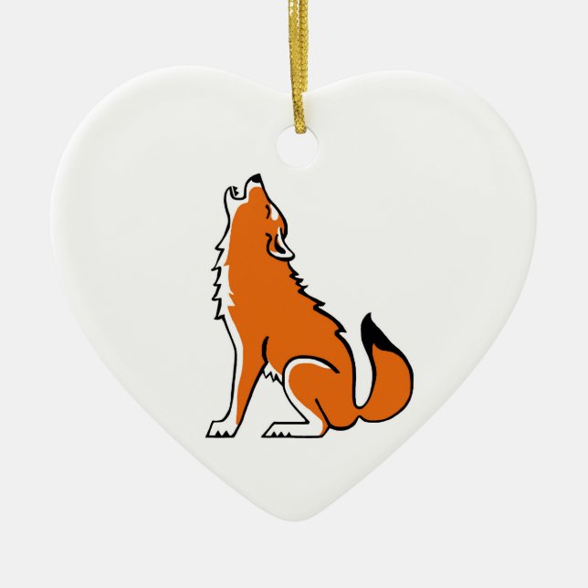 I Liebe Rote WOLVEN - Erhaltung - Natur - Keramik Ornament (Vorne)