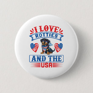I Liebe Rotties und USA Button