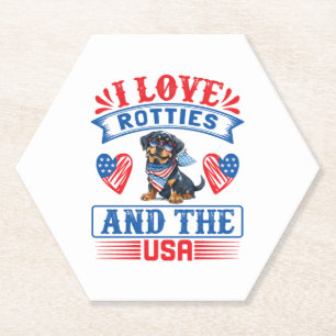 I Liebe Rotties und USA Untersetzer