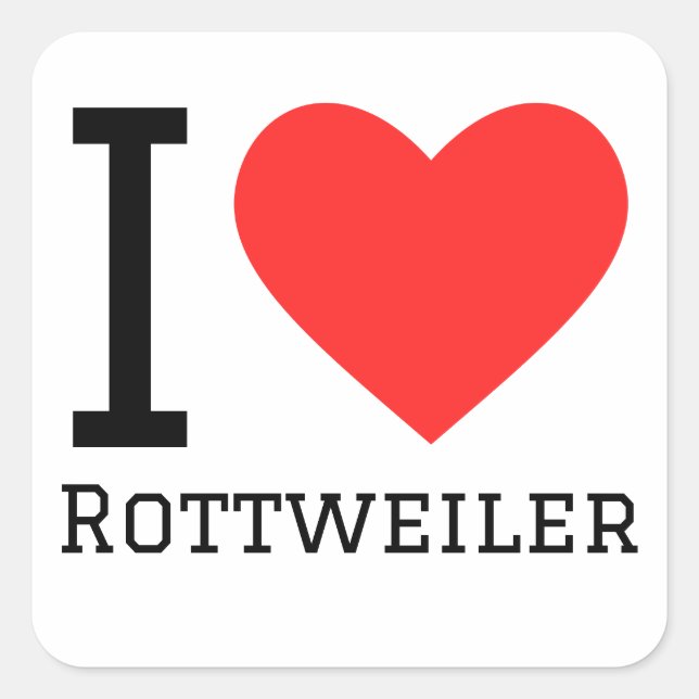 I Liebe Rottweiler Quadratischer Aufkleber (Vorderseite)