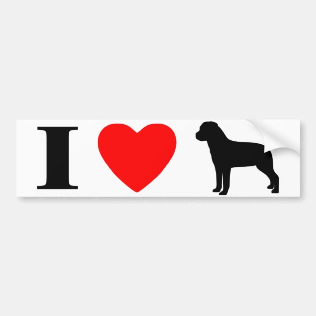 I Liebe Rottweilers Autoaufkleber (Vorne)