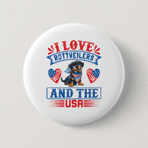 I Liebe Rottweilers und USA Button