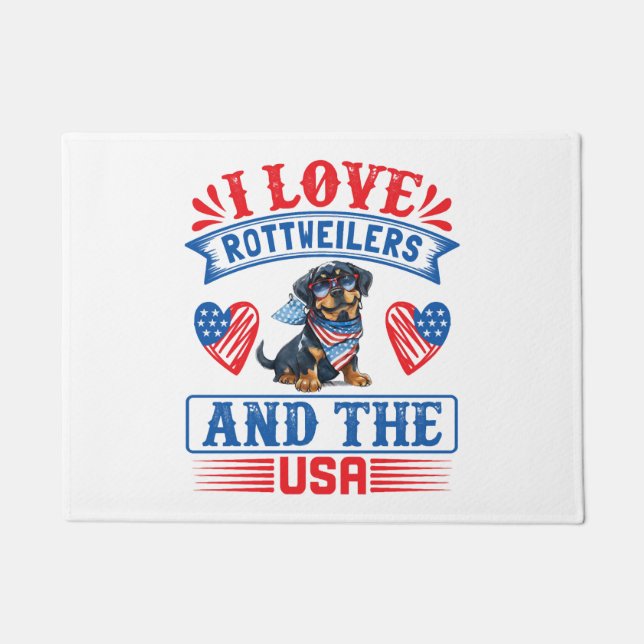 I Liebe Rottweilers und USA Fußmatte (Vorderseite)