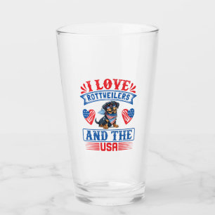 I Liebe Rottweilers und USA Glas