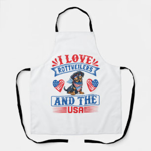 I Liebe Rottweilers und USA Schürze