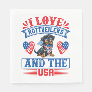 I Liebe Rottweilers und USA Serviette