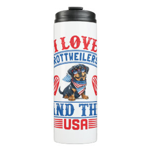I Liebe Rottweilers und USA Thermosbecher