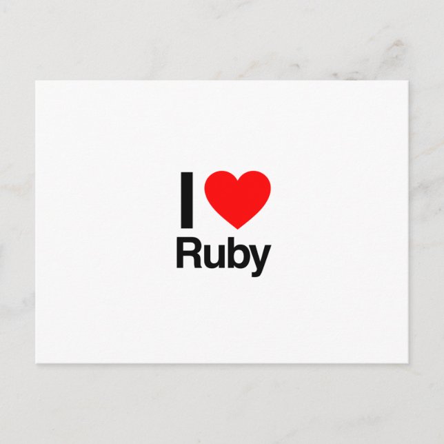 i Liebe ruby Postkarte (Vorderseite)