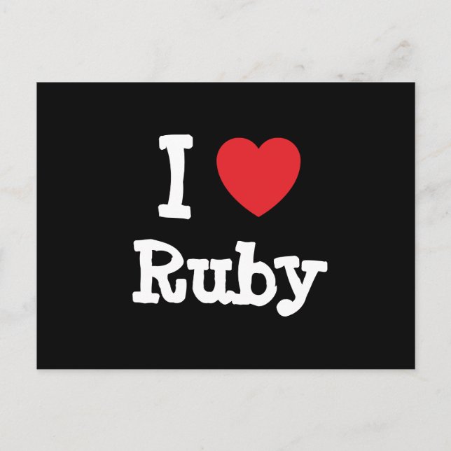 I Liebe Ruby T - Shirt Postkarte (Vorderseite)
