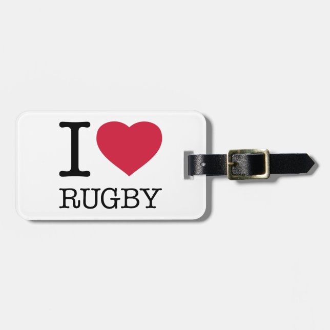 I LIEBE RUGBY GEPÄCKANHÄNGER (Vorderseite horizontal)