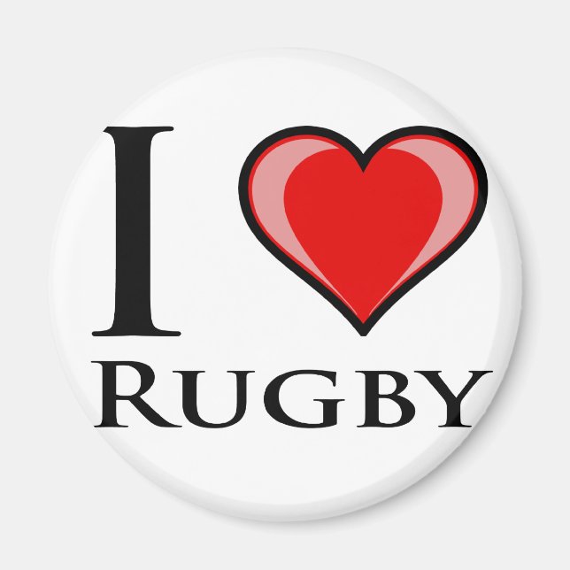 I Liebe Rugby Magnet (Vorne)
