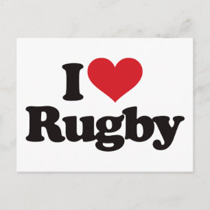 I Liebe Rugby Postkarte